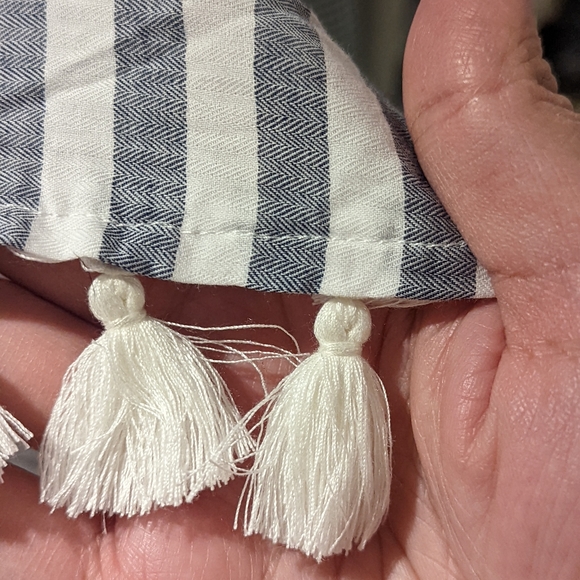 NWNT Eliza J Grey Stripe Tassel Dress - Picture 6 of 7